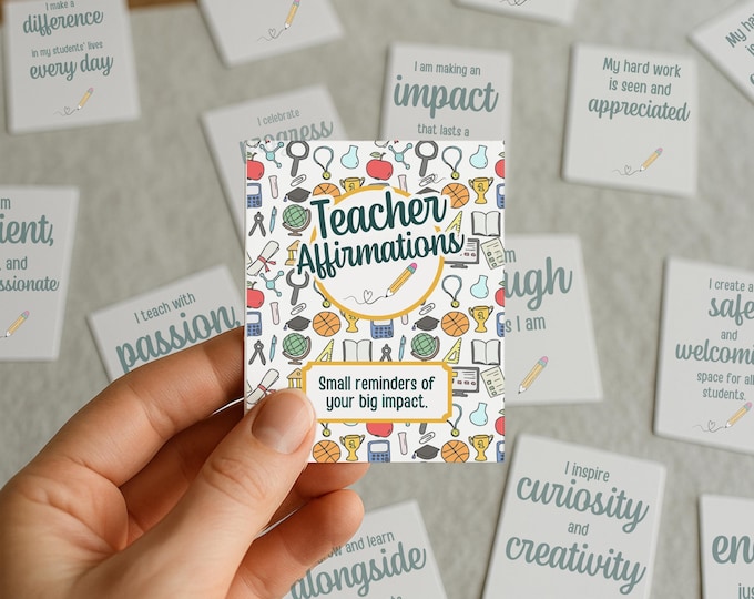 Teacher Affirmation Cards – Appreciation Gift for Teachers, Mindfulness Gift idea