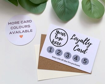 Loyalty cards (Signle sided) fully custom & can be personalised with logo, social meida etc, printed business / thank you cards (30 pack)