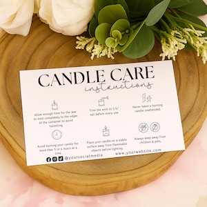 Candle Care Card – A6 Printed Safety & Warning Instructions – Pack of 20 - Single or Double sided