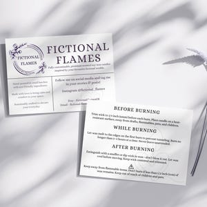 Lot de 20 cartes d'entretien des bougies recto-verso A6 – Informations de sécurité et instructions de combustion pour les fabricants de bougies faites main