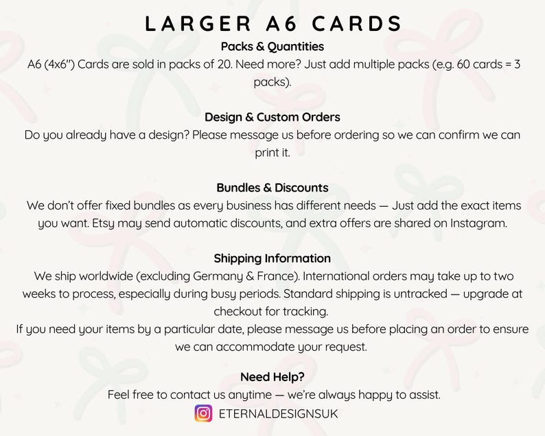 Cardstock Options