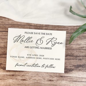 Tarjetas de doble cara para guardar la fecha para bodas, compromisos, aniversarios u ocasiones especiales/eventos - Tamaño 3 x 2" - Paquete de 30