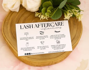 Lash Aftercare Card – A6 Printed Safety & Warning Instructions – Pack of 20  - Single or Double sided