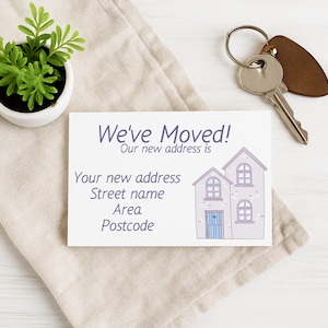 New Address Cards – Personalised I’ve Moved Notecards for Announcements, 30 Pack