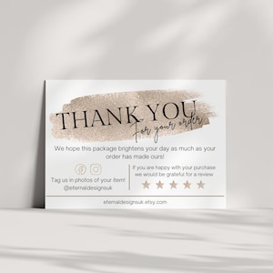 Tarjetas de agradecimiento personalizadas que se pueden personalizar con redes sociales, etc., tarjetas de presentación impresas (paquete de 20) - Tamaño A6 grande