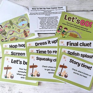 Easter Scavenger Hunt for Kids | Easter Egg Clue Cards | Family Game & Indoor Activity image 3