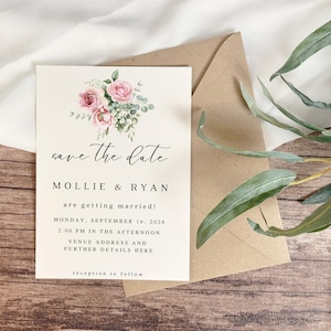 Tarjetas para guardar la fecha para bodas, compromisos, aniversarios u ocasiones especiales/eventos - Tamaño 3x2" - Paquete de 20 con sobres
