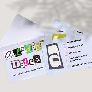 Biglietti di auguri con alfabeto - Regalo per marito, moglie, fidanzato, fidanzata, regalo di anniversario di carta, compleanno o San Valentino