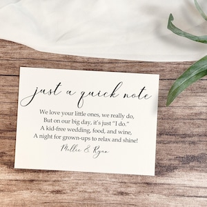Biglietto di auguri per matrimonio - Nessuna richiesta di bambini/ragazzi per feste di matrimonio, fidanzamento o anniversario ed eventi - Confezione da 30 - 3x2"