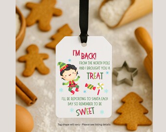 Christmas Elf Tags, Pack of 10 - Gift / Swing Tag, Labels for favors, Party Favor Bag