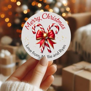 Personalised Christmas Stickers – Custom Name Gift Labels – Festive Envelope Seals