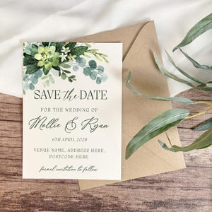 Tarjetas para guardar la fecha para bodas, compromisos, aniversarios u ocasiones especiales/eventos - Tamaño 3x2" - Paquete de 20 con sobres