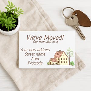 New Address Cards – Personalised I’ve Moved Notecards for Announcements, 30 Pack