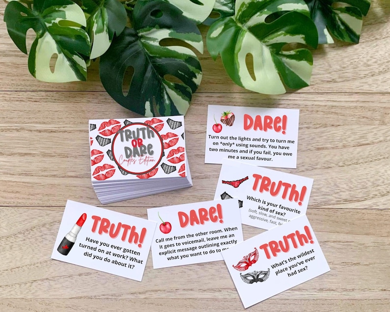 Couples Truth or Dare Cards – Adult Party Game, Fun Date Night, 3x2 Printed Pack zdjęcie 3