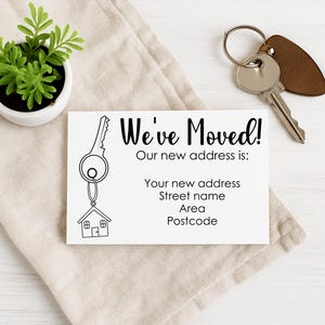 Tarjetas de mudanza: Tarjetas personalizadas con nueva dirección, en papel kraft o blanco, paquete de 30