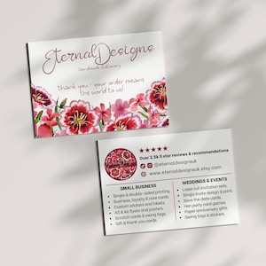 Dubbelzijdige visitekaartjes, volledig op maat gemaakt en kunnen worden gepersonaliseerd met logo, sociale media, enz., bedrukte bedankkaartjes (30 stuks)