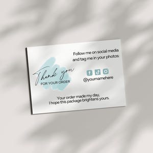 Tarjetas de agradecimiento personalizadas y personalizables con redes sociales, tarjetas de presentación impresas en color (paquete de 30)