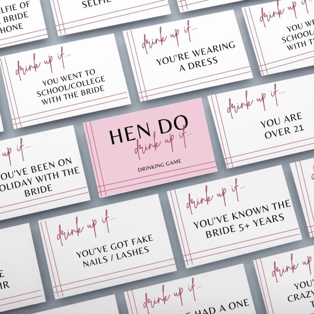 Hen Party Card Game Drinking Game Hen Do Party Games Party Etsy UK