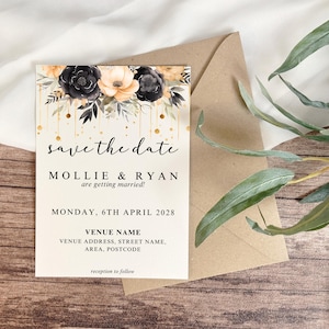 Tarjetas para guardar la fecha para bodas, compromisos, aniversarios u ocasiones especiales/eventos - Tamaño 3x2" - Paquete de 20 con sobres