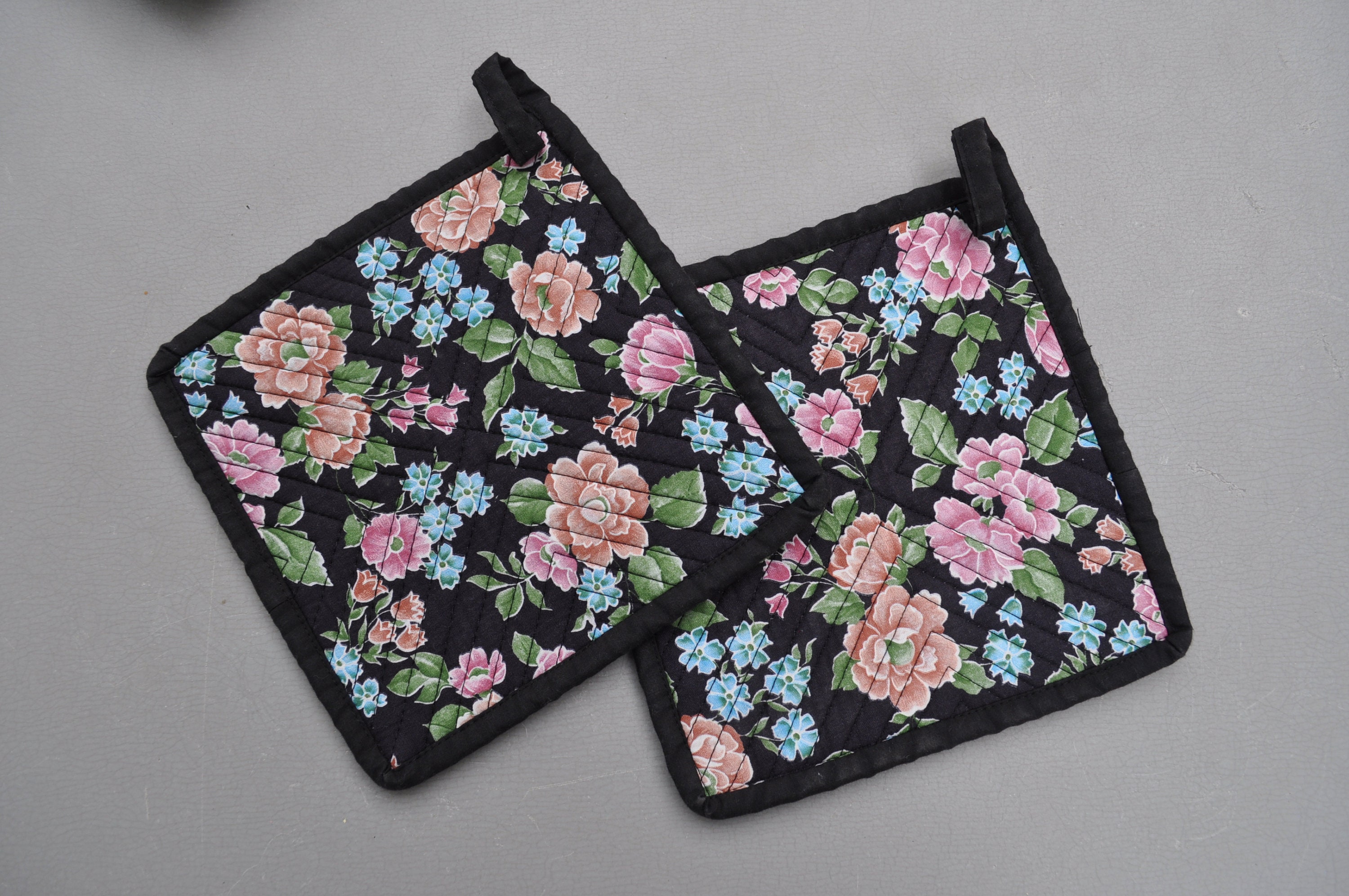 2 Chenille Pot Holders Homemade Hot Pads Pot Holders Etsy