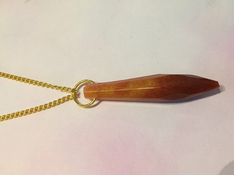 Resin Pendant Necklace with gold chain!