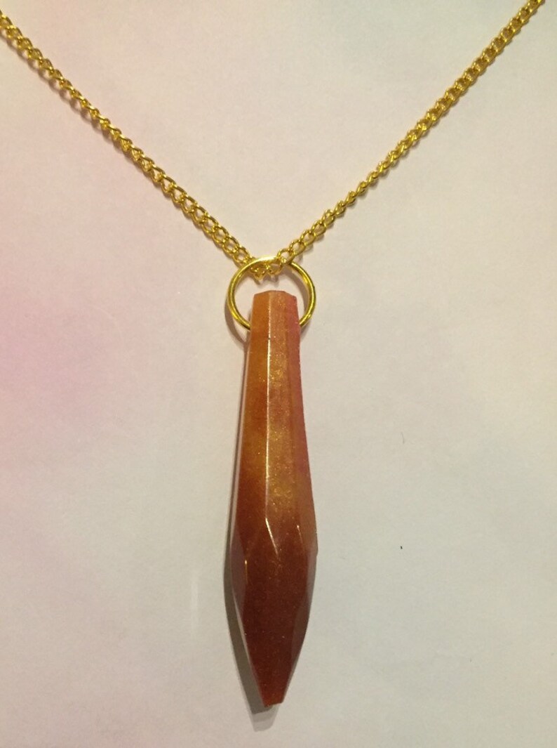 Resin Pendant Necklace with gold chain!