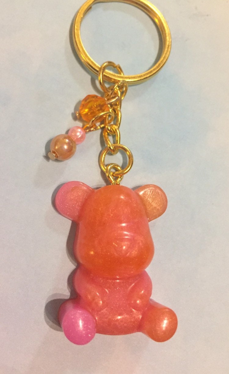 Multicolor Teddy Bear Keychain Etsy