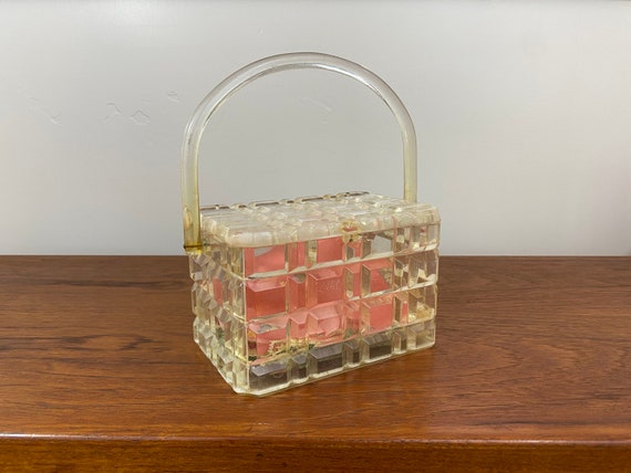 Clear lucite box purse