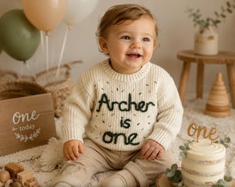 Suéter personalizado para o primeiro aniversário | Suéter para o bebê fazer um aninho | Roupa personalizada para aniversário de bebê | Roupa para ensaio fotográfico de aniversário com bolo