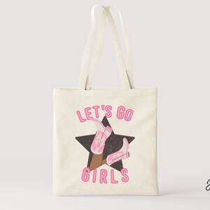 LET&#39;S GO GIRLS 2 - Tote Bag, Western, Retro, Tote, Bachelorette, Bachelorette Party, Bachelorette Tote, Disco Cowgirl, Bachelorette Favors