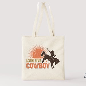 LONG LIVE COWBOY – sacola, sacola ocidental, country, sacola de lona, ocidental, retrô, vintage, boho, sacola, presentes para ela, presentes exclusivos