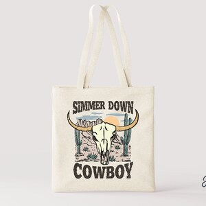SIMMER DOWN COWBOY - sacola, ocidental, sacola ocidental, retrô, sacola retrô, vintage, sacola vintage, país, sacola, presentes para ela