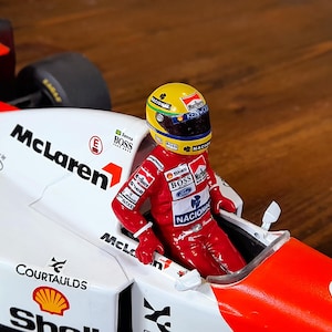 1:18 Ayrton Senna Mclaren Driver Figure F1 Model Car Minichamps Replica, Metal Senna Driver Figure, Collectable Formula 1 Accessories