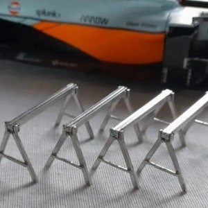2x pairs 1:18 Scale Model Car display stands F1 or super cars made from metal