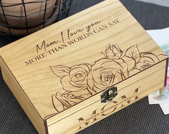 Mothers day gifts from daughter - Personalized Memory box. Mom gift, Mother in law, Step mom gift, Gifts for parents, Custom Family gift