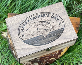 Wooden Box - Fathers day gift, fathers day gift for grandpa, fathers day gift from kids, step dad fathers day gift, box for him