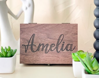 Caja de recuerdos de madera con personalización: su regalo de Navidad, regalo de Navidad para cumpleaños, aniversario, mamá, mujer, mejor amiga, novia