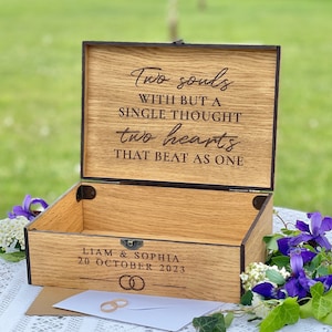 Regalo de bodas: caja de madera personalizada, con cerradura, para guardar recuerdos, regalo de compromiso para él, ella, parejas, novia, novio, novia, novio