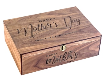 Mothers day gift from daughter, son, husband personalize - Memory, Wooden, Keepsake Box - Unique gifts for Mothers Day, Birthday, Wedding