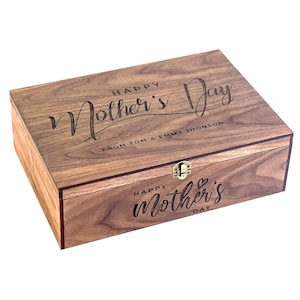 Mothers day gift from daughter, son, husband personalize - Memory, Wooden, Keepsake Box - Unique gifts for Mothers Day, Birthday, Wedding