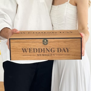 Regalo de compromiso de boda para parejas, caja de tarjeta de recuerdo de madera personalizada, regalo de Navidad para novia, novio, esposa, él y ella, caja de tarjeta de boda