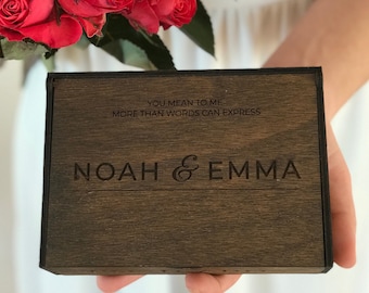 Valentines Day Wooden, Memory, Keepsake box - personalized wedding party, engagement gift, Gift for him, her, couples, girlfriend, boyfriend