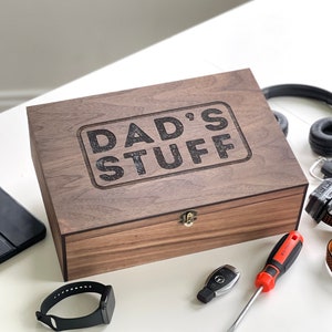Souvenir personnalisé, en bois, rangement, boîte souvenir cadeau de fête des pères pour papa, père, papa, lui, petit ami, boîte à outils de fils, fille femme
