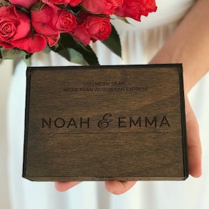 Valentines Day Wooden, Memory, Keepsake box - personalized wedding party, engagement gift, Gift for him, her, couples, girlfriend, boyfriend