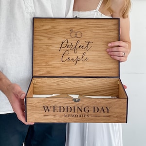 Regalo di fidanzamento e matrimonio per coppie, scatola ricordo in legno personalizzata, regalo di Natale per la sposa, lo sposo, la moglie, lui e lei, scatola per biglietti di nozze