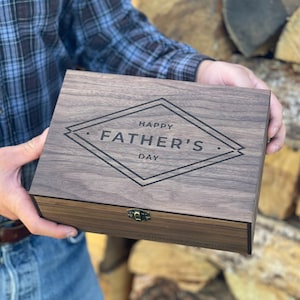 Boîte souvenir en bois en bois - Cadeau de fête des pères personnalisé pour papa, père, lui, petit ami, nouveau papa, beau-père de sa fille, son fils, sa femme