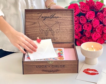 Personalized Memory, Wooden, Wedding Keepsake Box Valentines Day