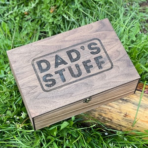 Memoria personalizada, madera, almacenamiento, caja de recuerdos - Regalo del día del padre para papá, papá, él, novio de hijastro, nuera, esposa