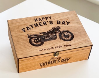 Personalized Gift box for Men, Dad, Father, Daddy, Him from Daughter, Son, Wife, Baby - Wooden, Keepsake Memory box, Fathers day Gift box