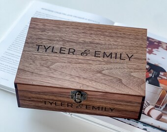 Personalized Memory Keepsake Box from the wood - wooden Valentines gift for anniversary for him, her, boyfriend, girlfriend, for letters